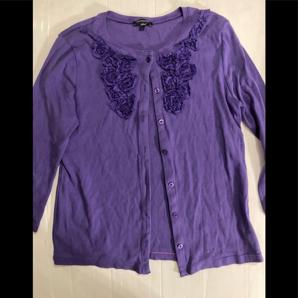 Notations purple large cardigan